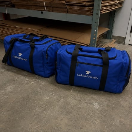 Branded duffel bags with logo
