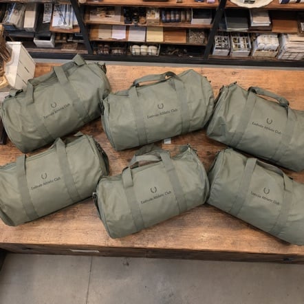 Custom printed duffel bags in bulk